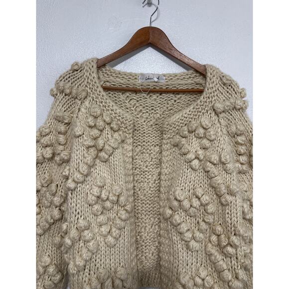 Chicwish NWOT Knit Your Love Bobble Cardigan Sweater M Cream Coquette Soft Girl - Picture 5 of 12